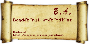 Bogdányi Arétász névjegykártya